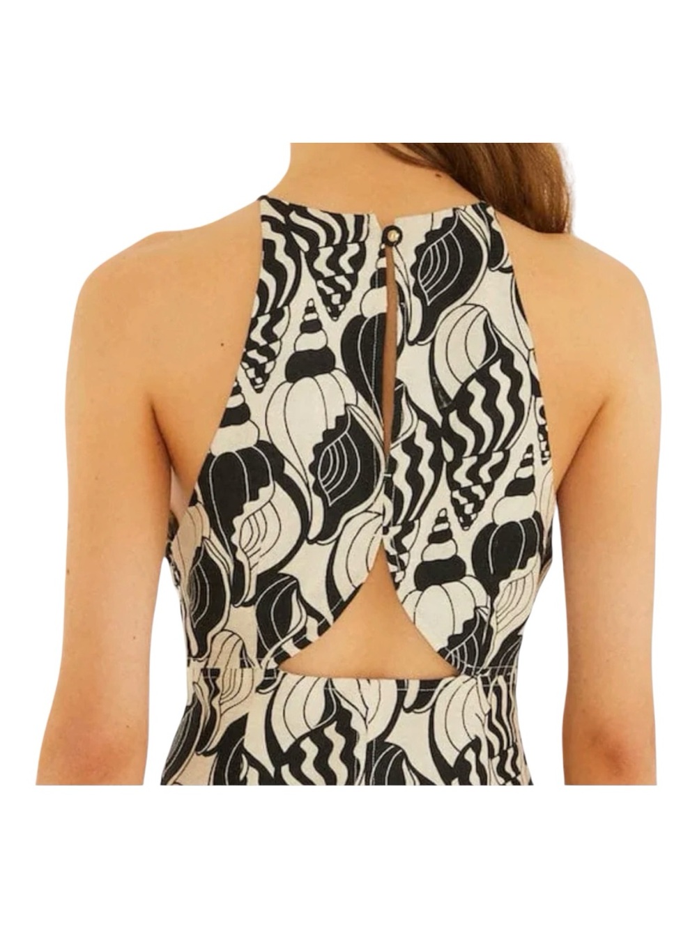 FARM RIO Sand Diamond Seashell Serenade Cut Out Mini Dress - Picture 4 of 16